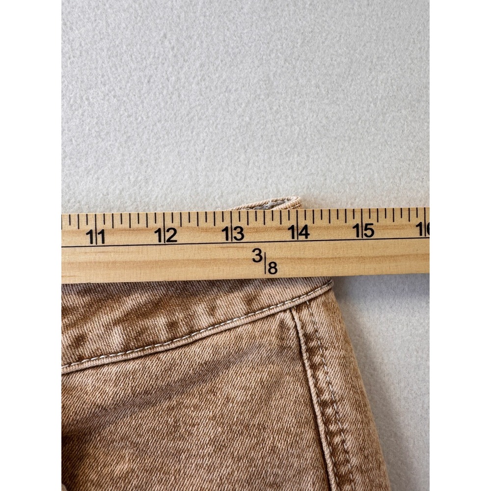 Flamingals Womens M Brown Acid Wash Cargo Jeans Y2K Utility Flare Pants - Picture 7 of 10